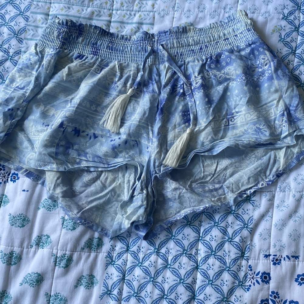 Blue and white comfy shorts
